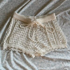 crochet cream shorts!